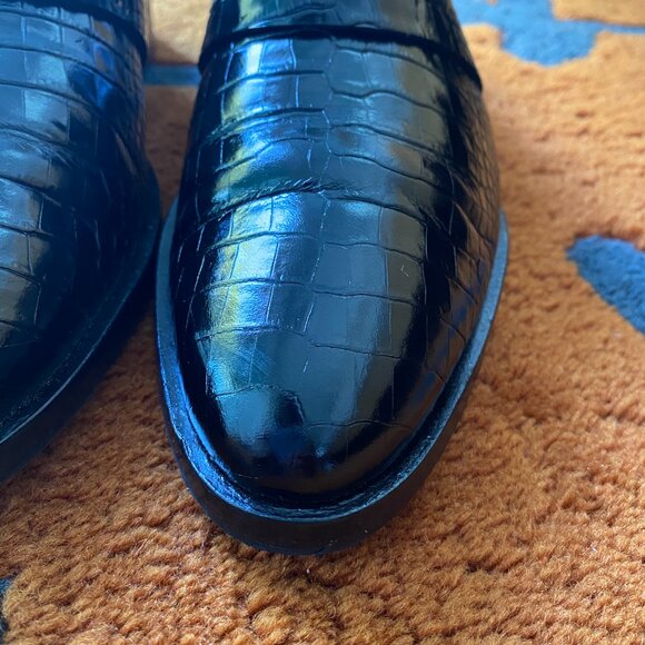 Freda Salvador Keen Black Croc Mules 7.5 - Picture 5 of 12